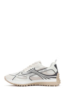 Women's White Lace-Up Thick-Soled Sneaker | Derimod