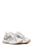 Women's White Lace-Up Thick-Soled Sneaker | Derimod