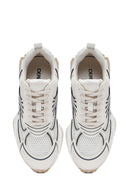 Women's White Lace-Up Thick-Soled Sneaker | Derimod