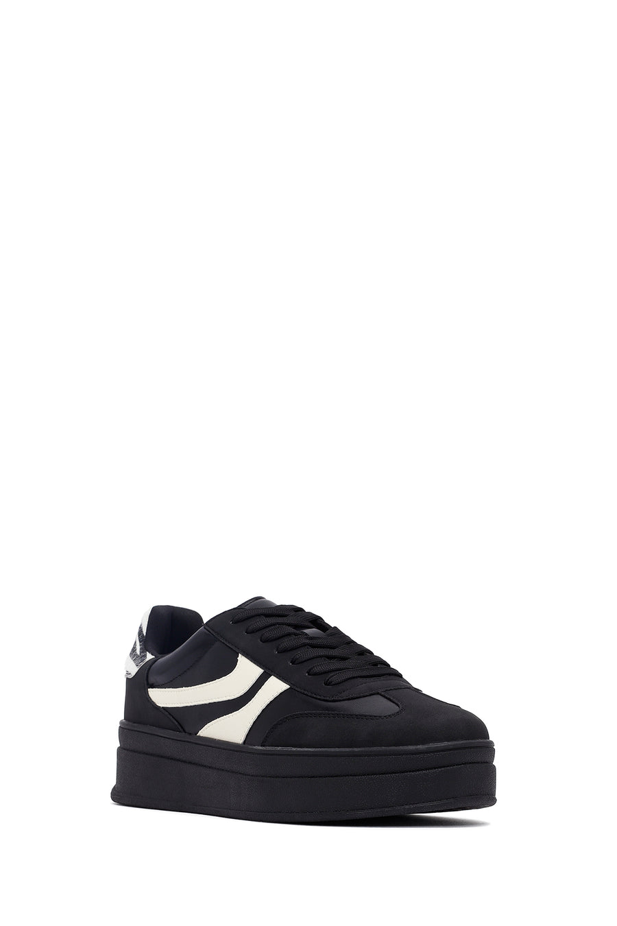 Kadın Siyah Bağcıklı Kalın Tabanlı Sneaker