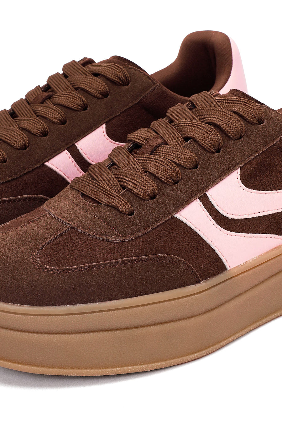Kadın Kahverengi Bağcıklı Kalın Tabanlı Sneaker