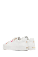Women's White Lace-Up Thick-Soled Sneaker | Derimod
