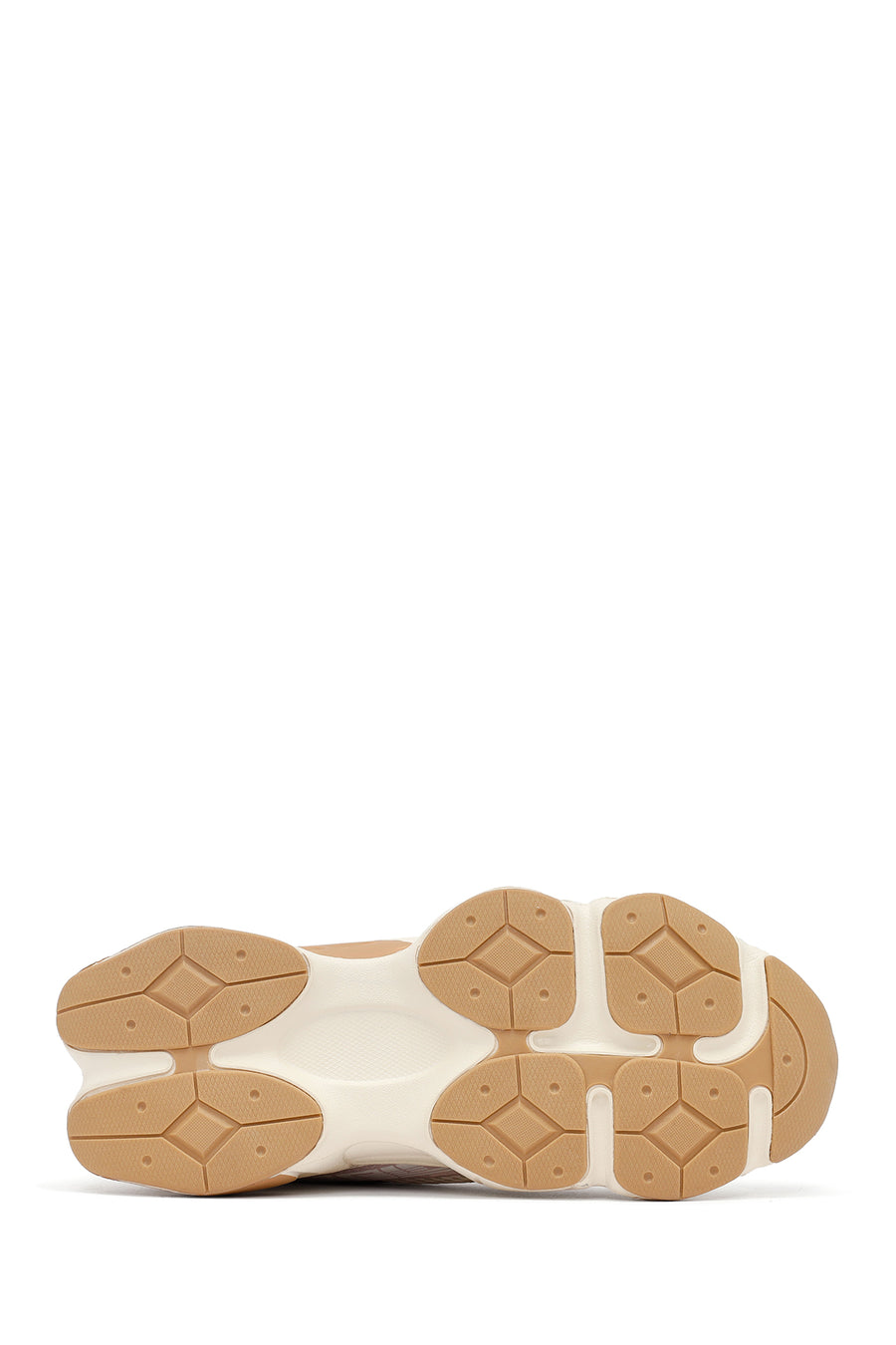 Women's Cream Lace-Up Thick-Soled Sneaker
