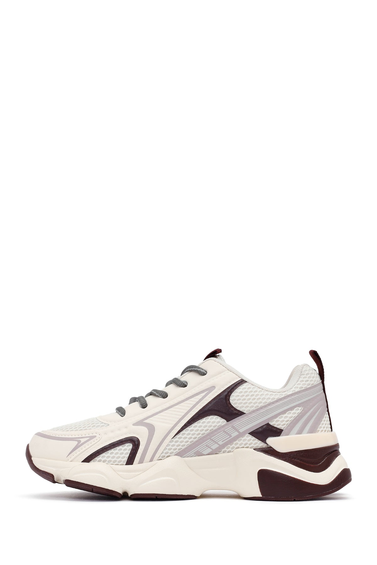 Kadın Bordo Bağcıklı Kalın Tabanlı Sneaker