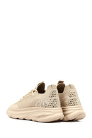 Derimod Zero Kadın Bej Bağcıklı Kalın Tabanlı Kumaş Sneaker | Derimod