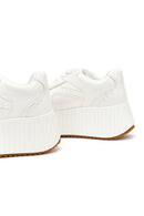 Women's White Thick-Soled Lace-Up Sneaker | Derimod