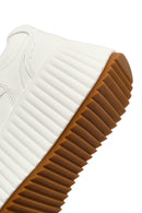 Women's White Thick-Soled Lace-Up Sneaker | Derimod