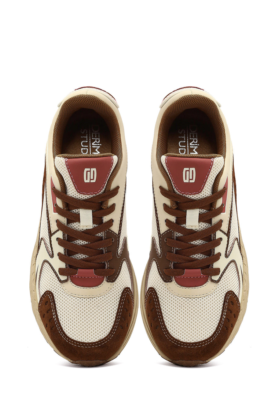 Derimod Studio Women's Beige Lace-Up Thick-Soled Sneaker