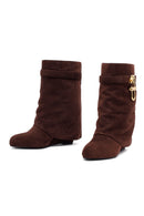 Kadın Kahverengi Dolgu Topuklu Süet Bot | Derimod