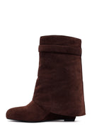 Kadın Kahverengi Dolgu Topuklu Süet Bot | Derimod