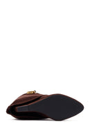 Kadın Kahverengi Dolgu Topuklu Süet Bot | Derimod