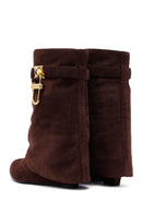 Kadın Kahverengi Dolgu Topuklu Süet Bot | Derimod