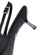 Kadın Siyah Fiyonklu Arkası Açık İnce Topuklu Ayakkabı | Derimod