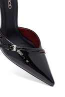 Women's Black Ankle Buckle High Thin Heel Patent Leather Stiletto | Derimod