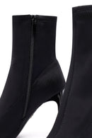 Kadın Siyah Fermuarlı Yüksek Kalın Topuklu Kumaş Bot | Derimod