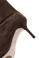 Kadın Kahverengi İnce Topuklu Süet Deri Bot | Derimod