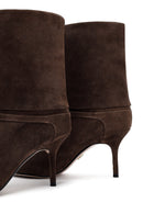 Kadın Kahverengi İnce Topuklu Süet Deri Bot | Derimod