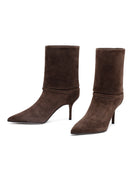 Kadın Kahverengi İnce Topuklu Süet Deri Bot | Derimod