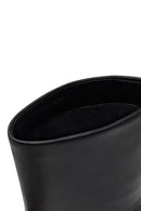 Women's Black Thin Heeled Leather Boot | Derimod