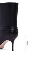 Women's Black Thin Heeled Leather Boot | Derimod