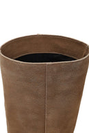 Kadın Bej İnce Topuklu Süet Deri Çizme | Derimod