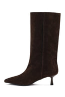 Kadın Kahverengi İnce Topuklu Süet Deri Çizme | Derimod