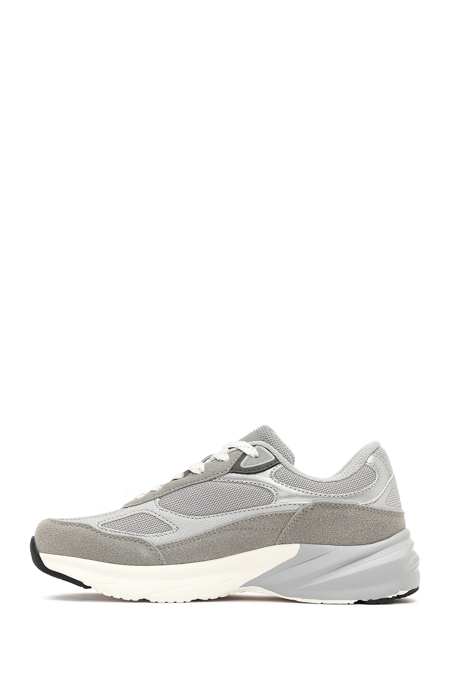 Women's Gray Lace-Up Thick-Soled Sneaker