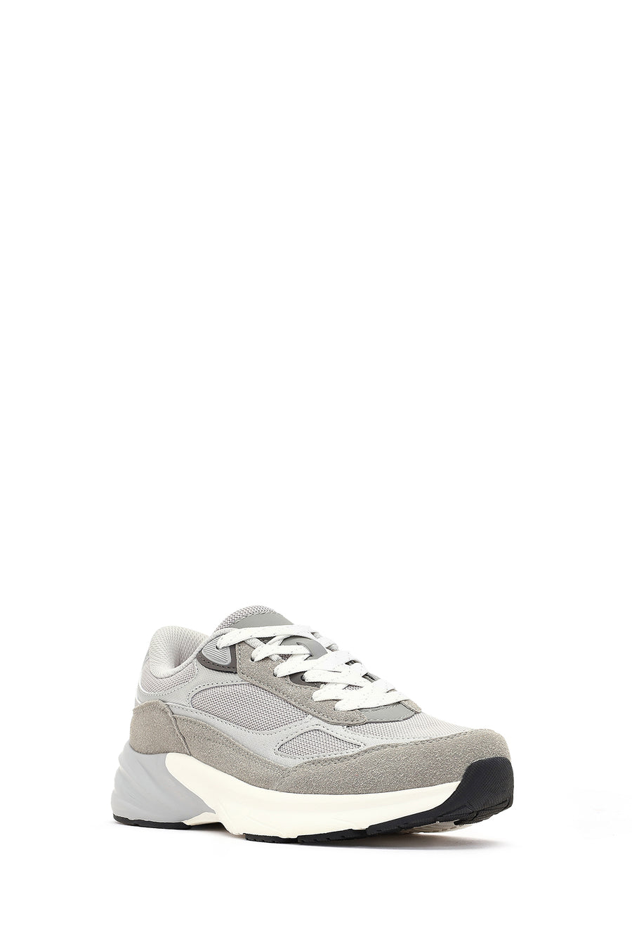 Women's Gray Lace-Up Thick-Soled Sneaker