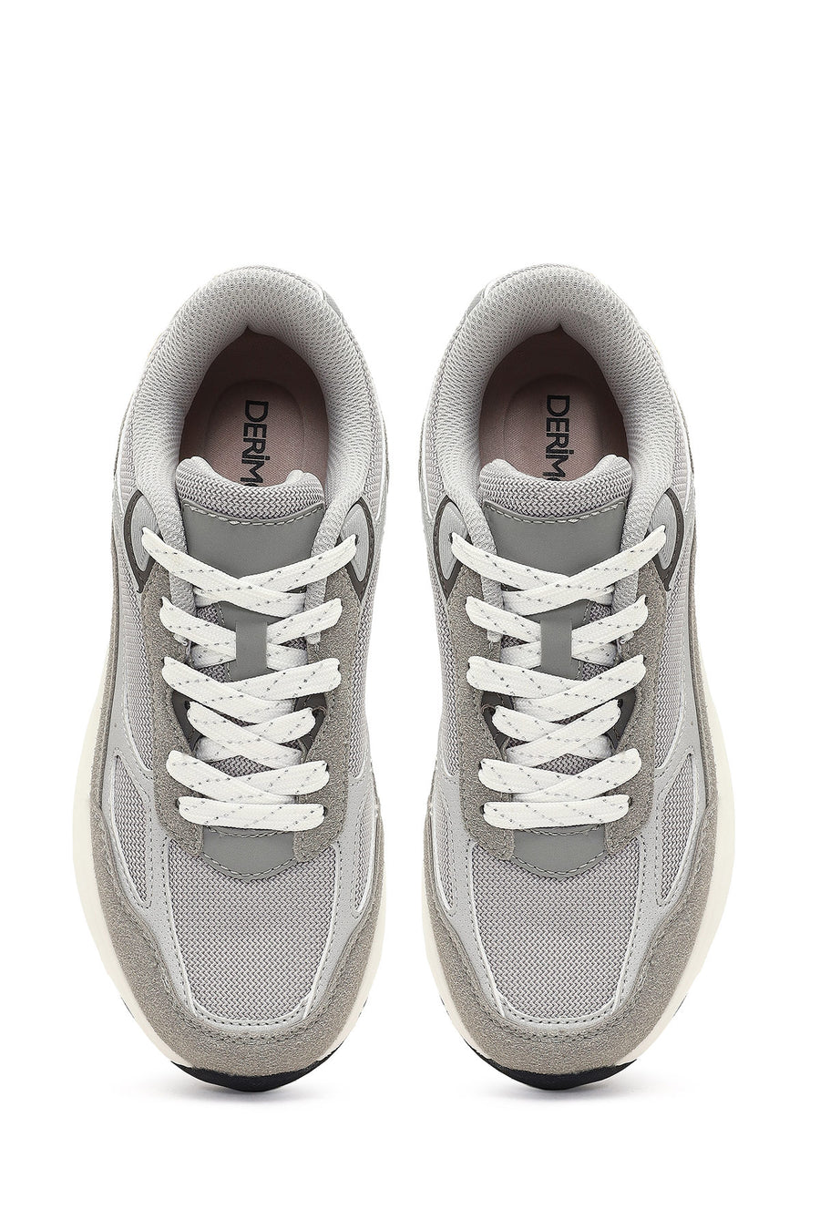 Women's Gray Lace-Up Thick-Soled Sneaker
