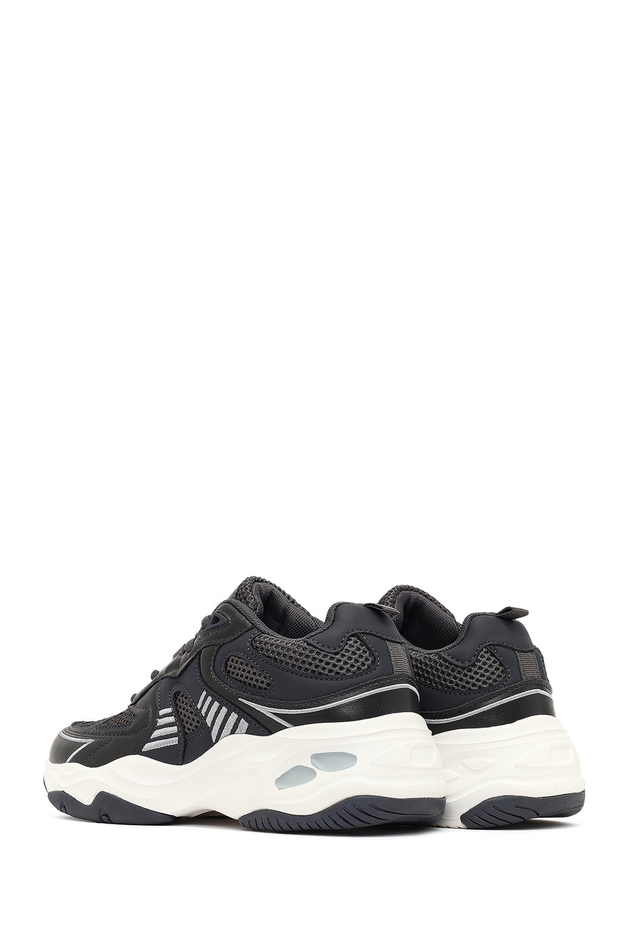 Kadın Gri Bağcıklı Kalın Tabanlı Sneaker