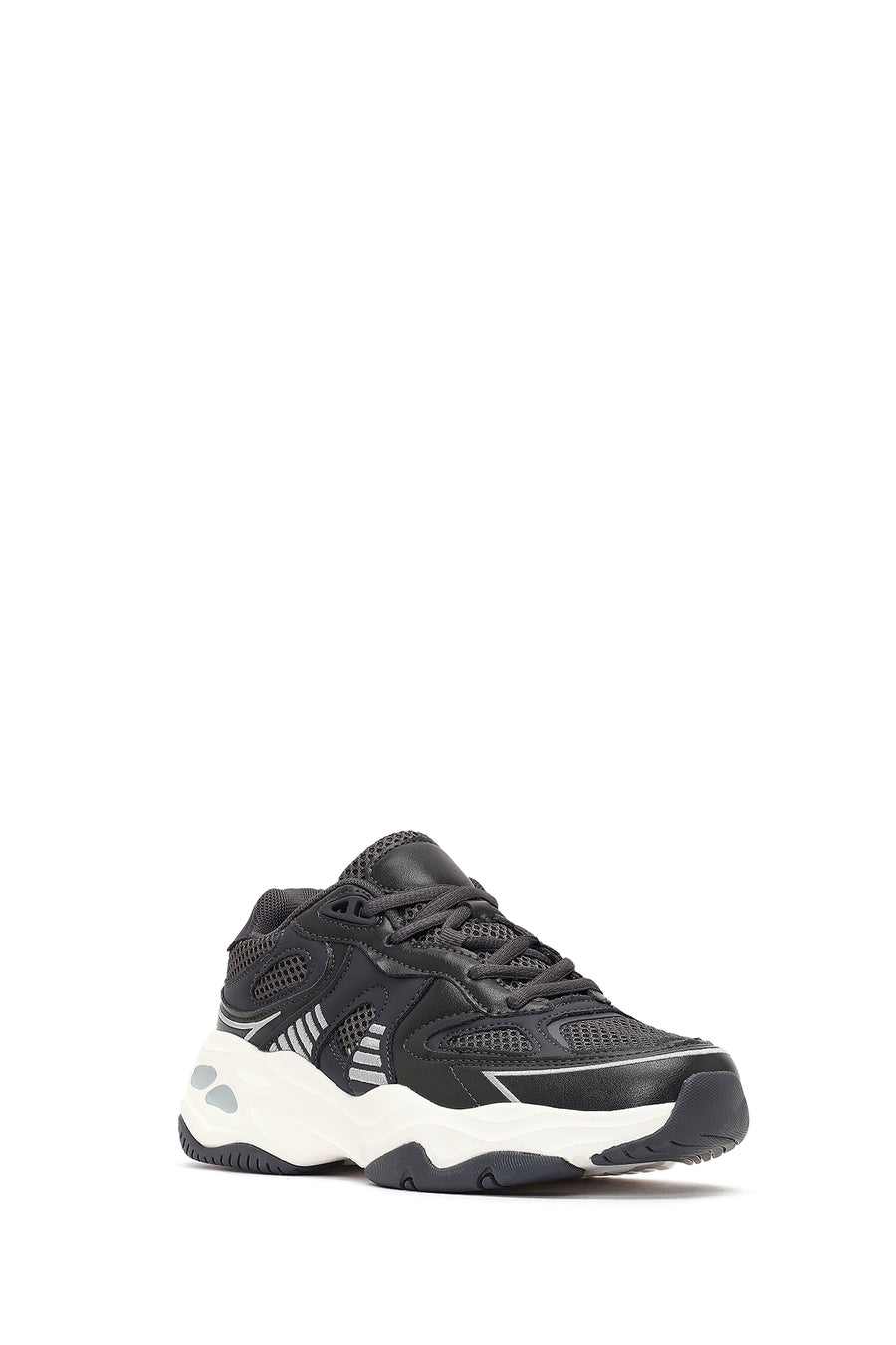Kadın Gri Bağcıklı Kalın Tabanlı Sneaker