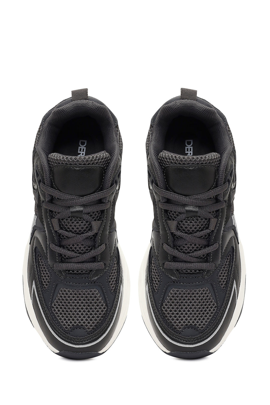 Kadın Gri Bağcıklı Kalın Tabanlı Sneaker