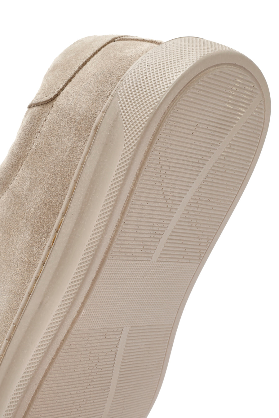Woman Beige Laced Suede Leather Sneakers