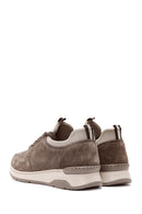 Woman Mink Laced Thick Sole Suede Leather Sneakers | Derimod