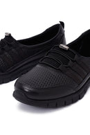 Woman Siyah Leather Comfort Loafer | Derimod