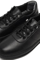 Kadın Siyah Bağcıklı Deri Comfort Ayakkabı | Derimod