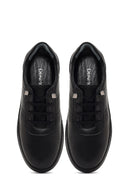 Kadın Siyah Bağcıklı Deri Comfort Ayakkabı | Derimod