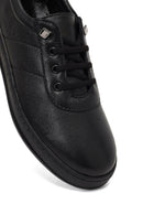 Kadın Siyah Bağcıklı Deri Comfort Ayakkabı | Derimod