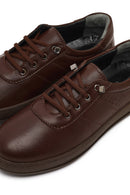 Kadın Kahverengi Bağcıklı Deri Comfort Ayakkabı | Derimod