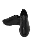Women's Black Thick-Soled Leather Comfort Shoe | Derimod