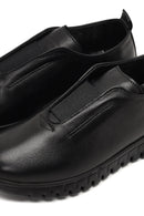 Women's Black Thick-Soled Leather Comfort Shoe | Derimod