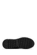 Women's Black Thick-Soled Leather Comfort Shoe | Derimod