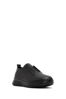 Women's Black Thick-Soled Leather Comfort Shoe | Derimod