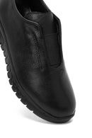 Women's Black Thick-Soled Leather Comfort Shoe | Derimod