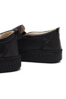 Women's Black Thick-Soled Leather Comfort Shoe | Derimod