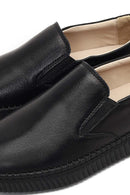 Women's Black Thick-Soled Leather Comfort Shoe | Derimod