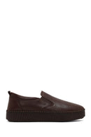 Women's Brown Thick-Soled Leather Comfort Shoe | Derimod