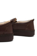 Women's Brown Thick-Soled Leather Comfort Shoe | Derimod
