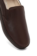 Women's Brown Thick-Soled Leather Comfort Shoe | Derimod