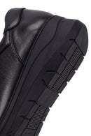 Kadın Siyah Bağcıklı Kalın Tabanlı Deri Sneaker | Derimod